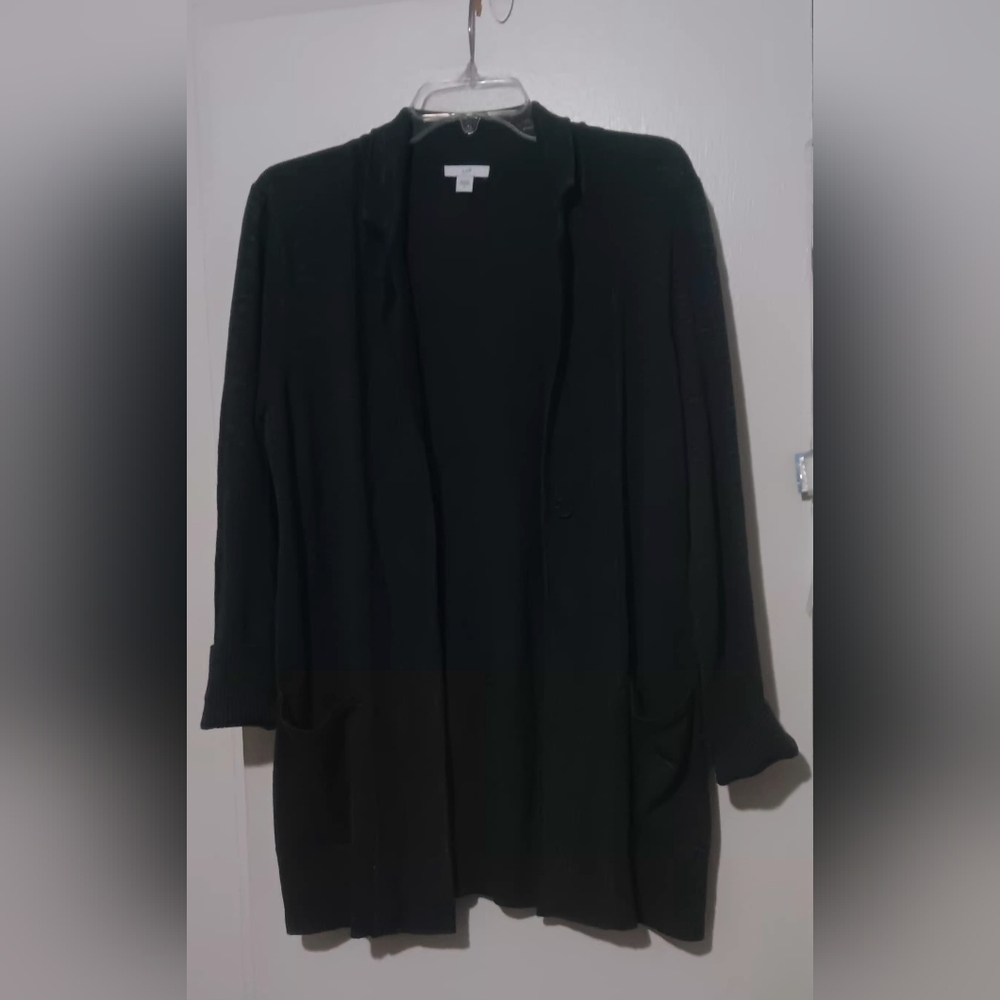 Dark Green  Open Front Cardigan